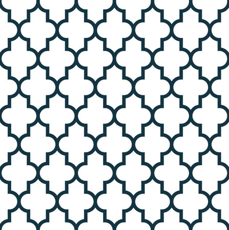Classic fabric seamless pattern. Quatrefoil geometric seamless pattern.のイラスト素材