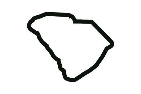 South Carolina outline symbol. US state map. Vector illustrationのイラスト素材