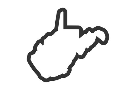 West Virginia outline symbol. US state map. Vector illustrationのイラスト素材
