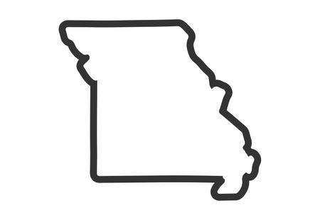 Missouri outline symbol. US state map. Vector illustrationのイラスト素材