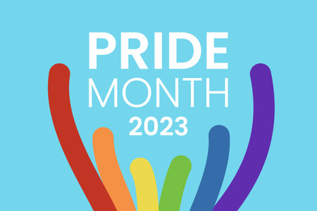 LGBT pride month banner. Abstract rainbow stripes or curves.のイラスト素材