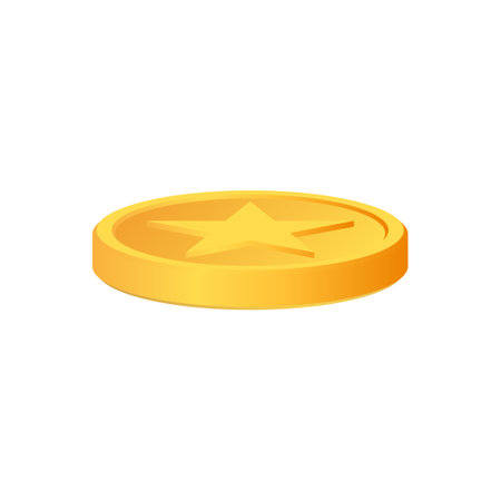 Golden money. Rotating gold coin.のイラスト素材