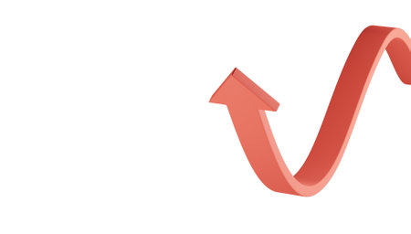 3D realistic arrow up. Three red arrows.