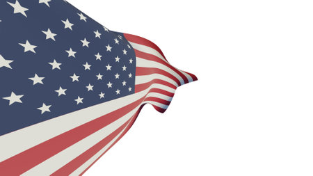 US flag. American flag on transparent background.