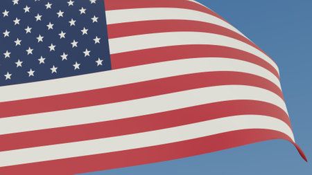 US flag. American flag on transparent background.