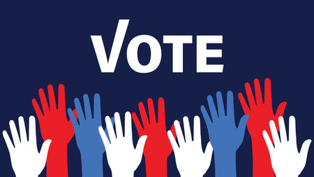US elections banner. Vote campaign illustration.のイラスト素材