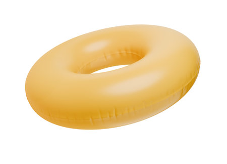 Yellow swim ring on isolated background. 3d render.