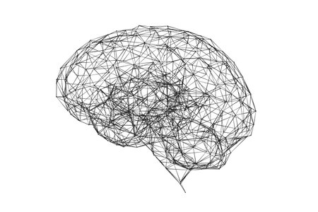 Artificial Neural Network. Brain as artificial intelligence network. Abstract brain made of...