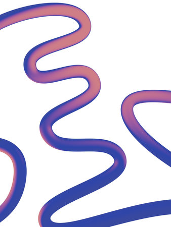 Abstract gradient bold lines isolated. Liquid shapes. Soft gradient colors