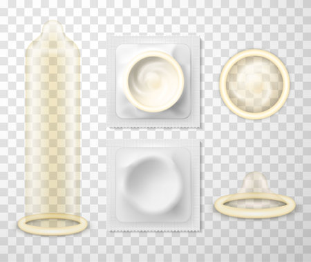 Condom set, contraception and medical control setのイラスト素材