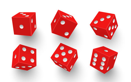 Red dice set, luck and gambling symbolのイラスト素材