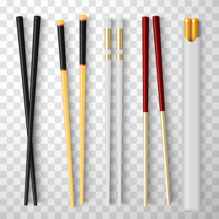 Food sticks set, kitchen chopsticks and eating utensilsのイラスト素材