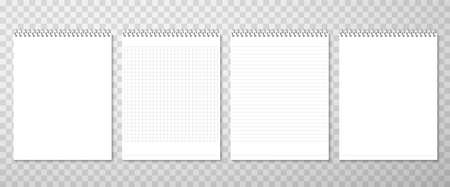 Clean notebook pages realistic vector illustration setのイラスト素材