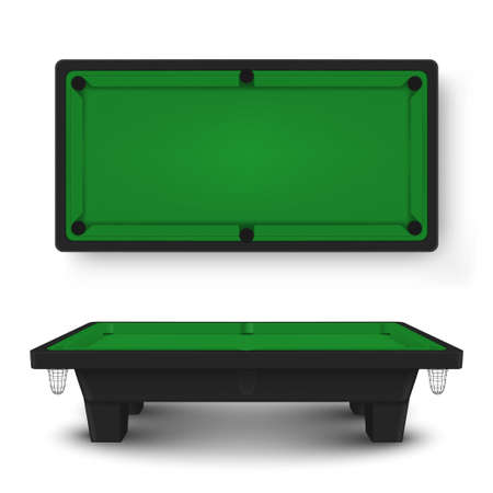 Billiard, snooker or pool table on which cue sports are played. Equipment for game.のイラスト素材