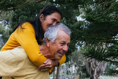 Old couple in Saint Valentines day having a good timeの写真素材