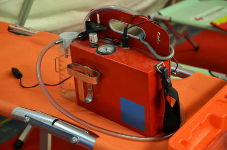 portable medical aspirator that can be used in a wide variety of situations by emergency servicesの写真素材