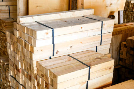 Rain tree wood (softwood) processing plants in the timber for the use and sale.の写真素材