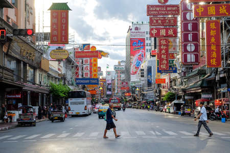 Bangkok-Thailand JUN 25 2017: Chinatown (Yaowarat Rd.), Chinatown is a  tourist attraction and a...