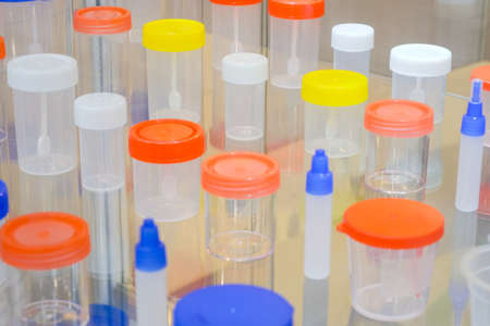 Bottle kit for the collect and examination of the patient. Diagnostic medical disorders.の写真素材