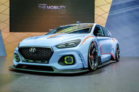 Nonthaburi-Thailand DEC 5 2017: Hyundai sport racing car concept on display at The 34th Thailand...