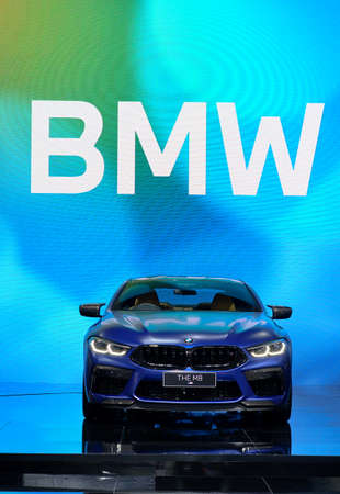 Nonthaburi-Thailand 14 JUL 2020: BMW M8 Competition Coupe on display at The 41st Bangkok...