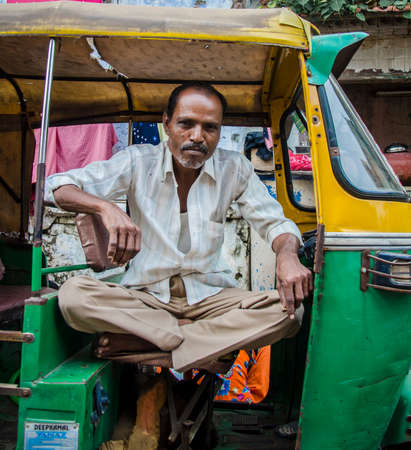 Rickshaw Driver portrait.のeditorial素材