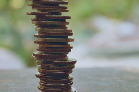 stack of coins , business and finance concept .の写真素材
