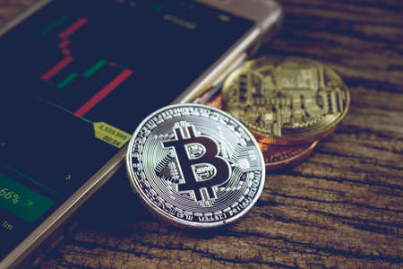 Bitcoin investment concept for trade articleの写真素材