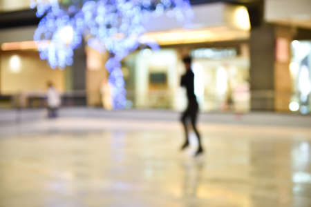 Abstract blur playing ice skatingの写真素材