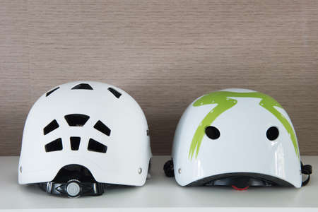 couple rear helmet for bicycleの写真素材