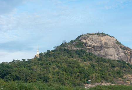Thailand temple on the mountainの写真素材