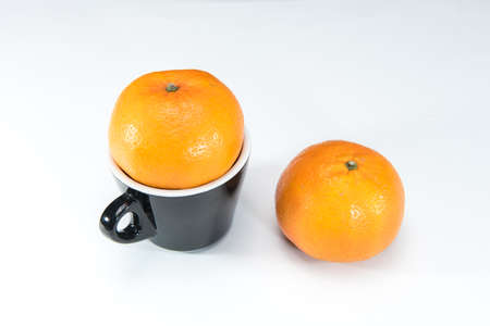 Two orange on white background , isolated