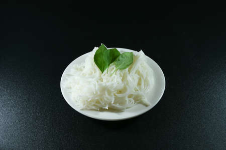 Thai Vermicelli decorations Basil leaf ,Thailand cuisine