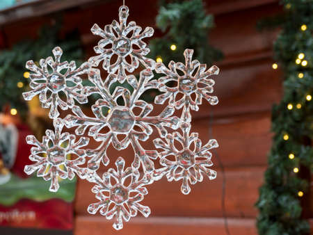 Christmas crystal snowflake: xmas market decorationの写真素材