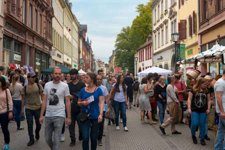 HEIDELBERG, GERMANY - October 1st 2017. People in the pedestrian zone of the Heidelbergのeditorial素材