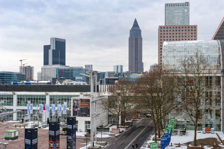 Frankfurt am Main, Germany - March 18,2018: View of the exhibition site of Frankfurt during the World Trade Fair Light + Building 2018のeditorial素材