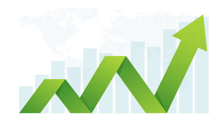 Business arrow sets goals concept for success Financial growth expanded the return on investment.のイラスト素材