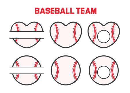 Vector sports monogram. Baseball ball text box Leave a place for the team name text.のイラスト素材