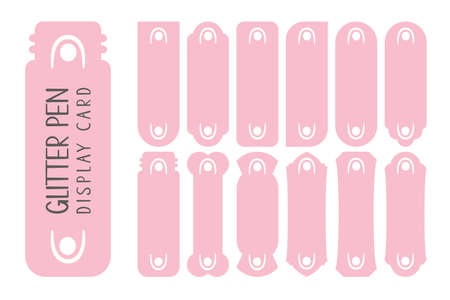 Glitter pen packaging card design isolated on white backgroundのイラスト素材