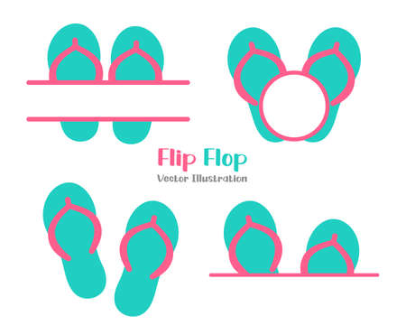 Flip flops set vector design. isolate on white background.のイラスト素材