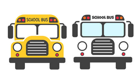 School bus vector. Gifts for school bus drivers Concept of back to school. Isolated on background
