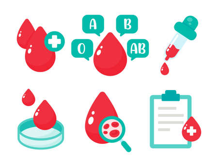 Blood vector that indicates blood type. The concept of a blood test to diagnose a serious disease.のイラスト素材