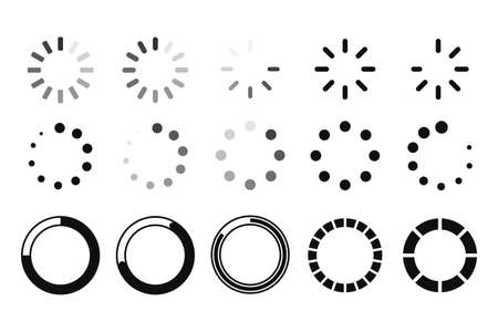 download icon Website Buffer Loader A spinning circle to download information on the website.のイラスト素材