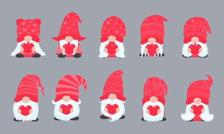 Christmas gnome. A little gnome wearing a red woolen hat. celebrate on christmasのイラスト素材