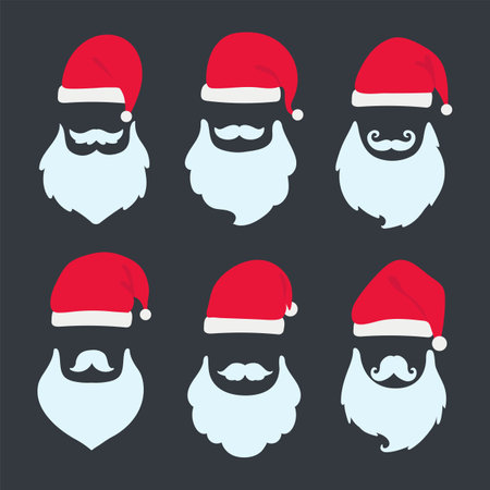 Vintage Santa Claus beard design vector. Christmas party decorationsのイラスト素材