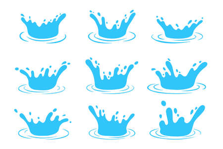 Vector water droplets splash. Concept of reducing water use on World Water Dayのイラスト素材