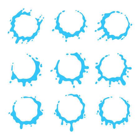 splashing water circle text frame For decorating Songkran festival posters.のイラスト素材