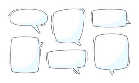 hand drawn speech bubble for chatting cartoon charactersのイラスト素材