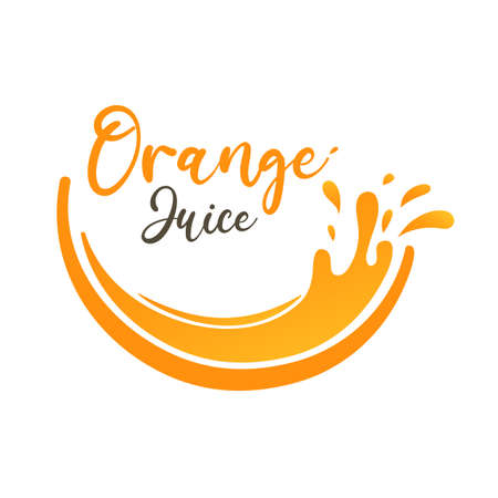 Splashed orange juice vector Isolated on white background Healthy fruit juice drink ideas.のイラスト素材