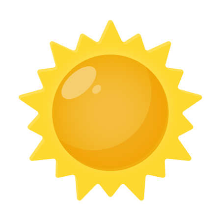Vector cartoon bright bright sun in the morning Isolated on white backgroundのイラスト素材